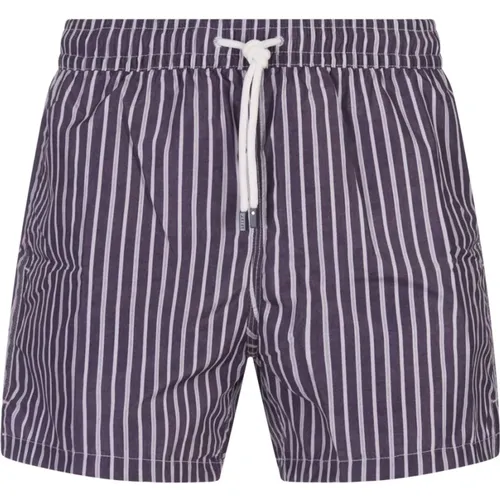 Purple Striped Swim Shorts , male, Sizes: 2XL - Fedeli - Modalova