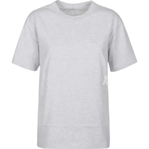 Puff Logo Bound Neck Essential T-Shirt , female, Sizes: S, XS, M - T by Alexander Wang - Modalova