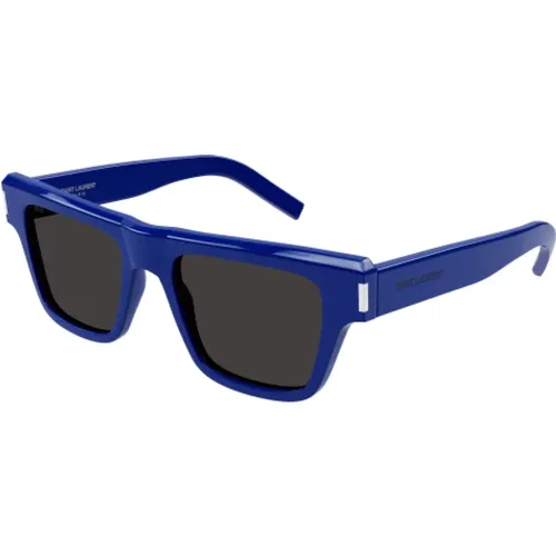 Blaue und Schwarze Acetat-Sonnenbrille - Saint Laurent - Modalova
