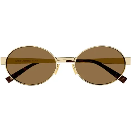 Brown Sunglasses for Women , female, Sizes: 55 MM - Saint Laurent - Modalova