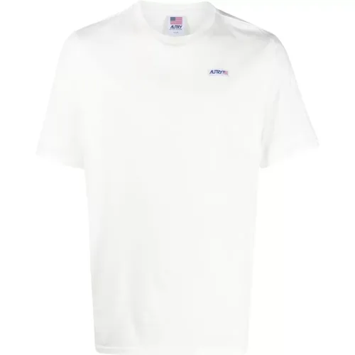 Logo-Patch Crew-Neck T-Shirt , male, Sizes: L, M, S - Autry - Modalova