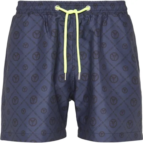 Men`s Logo Print Swim Shorts Carazzato , male, Sizes: XS, S - carlo colucci - Modalova