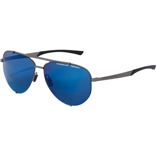 Hooks P`8920 Sunglasses in Ruthenium/Blue , male, Sizes: 63 MM - Porsche Design - Modalova