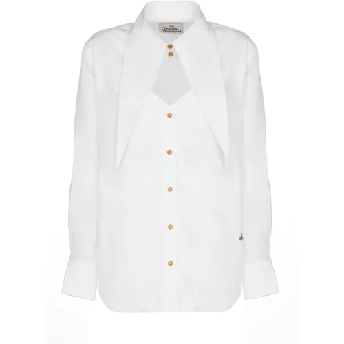 Cotton Womans Shirt with Maxi Collar , female, Sizes: M, L, 2XS, S, XS, 3XS - Vivienne Westwood - Modalova