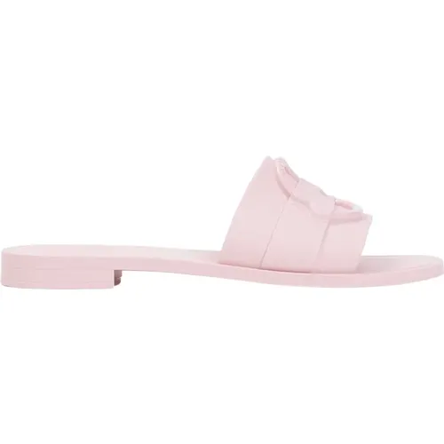 Light Rubber Slide Sandals , female, Sizes: 7 UK - Moncler - Modalova