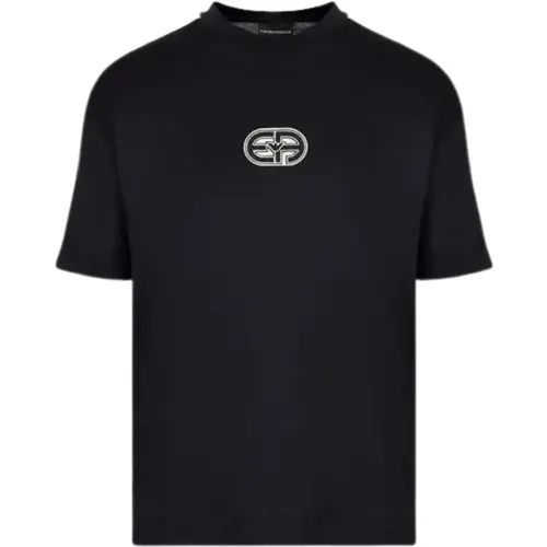 Recreate Logo Men's T-shirt Casual Style , male, Sizes: S - Emporio Armani - Modalova