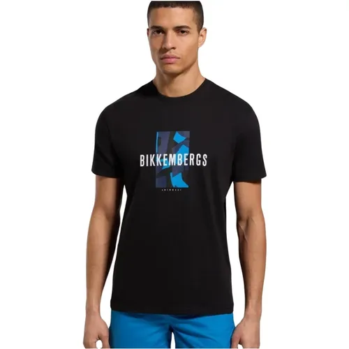 Baumwoll Logo Print T-Shirt - Bikkembergs - Modalova