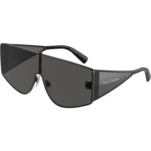 Frame Dark Grey Lens Sunglasses , unisex, Sizes: 44 MM - Dolce & Gabbana - Modalova