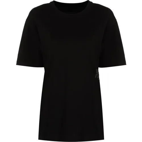 Schwarze Shirts mit Puff Logo und Gebundenem Hals , Damen, Größe: XS - alexander wang - Modalova