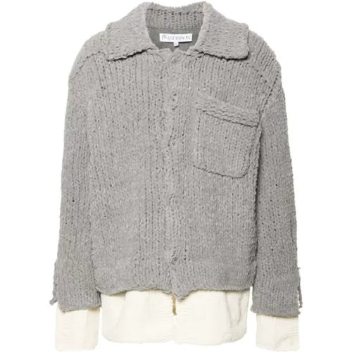 Layered Overshirt Light Grey , male, Sizes: S, L - JW Anderson - Modalova