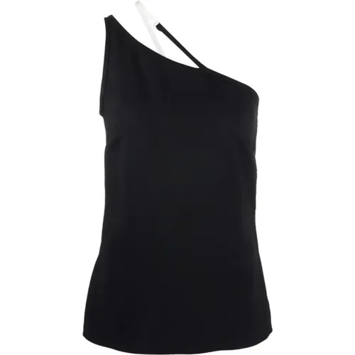 Schwarzes One-Shoulder-Top mit Verstecktem Reißverschluss , Damen, Größe: M - Givenchy - Modalova