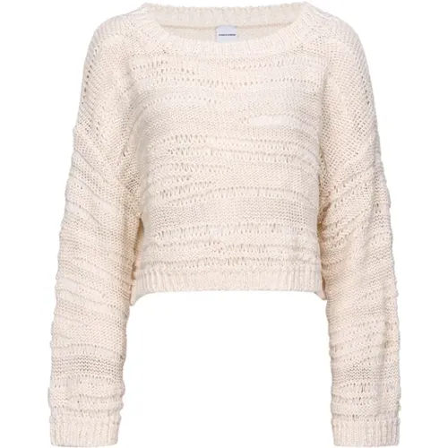 Wavy Striped Cotton Blend Sweater , female, Sizes: S, M, XS - pinko - Modalova