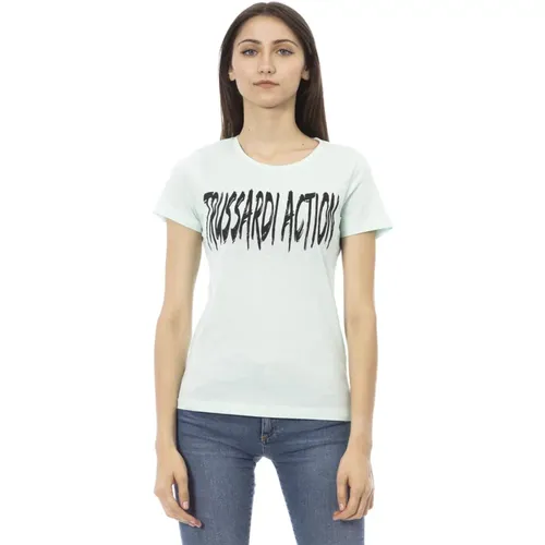 Kurzarm Rundhals T-Shirt , Damen, Größe: 2XL - Trussardi - Modalova