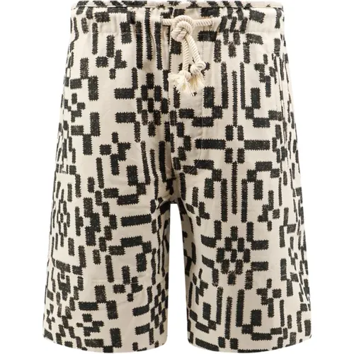 Geometric Print Cotton Bermuda Shorts , male, Sizes: L, S - Isabel marant - Modalova
