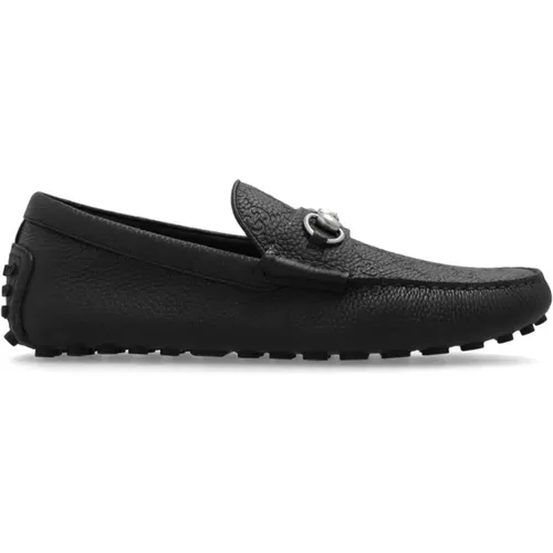 Flat Shoes with Horsebit Detail , male, Sizes: 8 UK, 9 UK, 8 1/2 UK, 7 UK - Gucci - Modalova