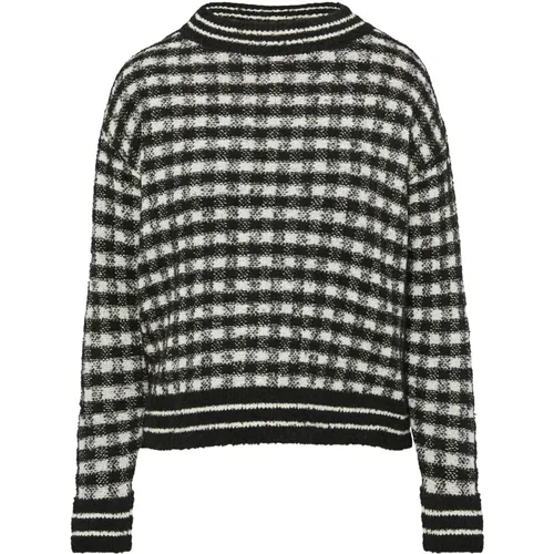 Karierte Strickpullover , Damen, Größe: M - s.Oliver - Modalova