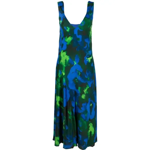 Blau Blumen Ärmelloses Kleid , Damen, Größe: S - Stine Goya - Modalova
