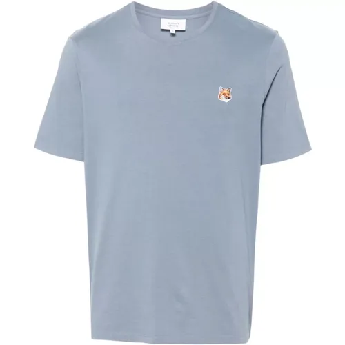 Blau Jersey Fox Patch T-shirt - Maison Kitsuné - Modalova