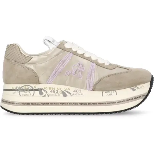 Ivory Tech Fabric Sneakers für Frau , Damen, Größe: 39 EU - Premiata - Modalova