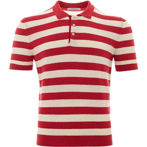 Striped Towel Effect Polo Shirt , male, Sizes: L - Gran Sasso - Modalova