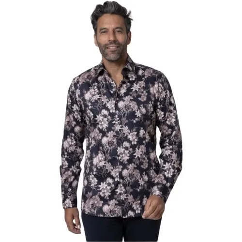 Beiges Hemd mit Blumenmuster , Herren, Größe: 2XL - Karl Lagerfeld - Modalova