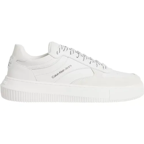 Leather Sneakers with Recycled Foam Insole and TPR Sole , female, Sizes: 6 UK, 7 UK, 8 UK - Calvin Klein - Modalova