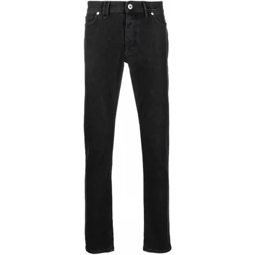 Schwarze Slim-Leg Mid-Rise Jeans , Herren, Größe: W33 - Brioni - Modalova