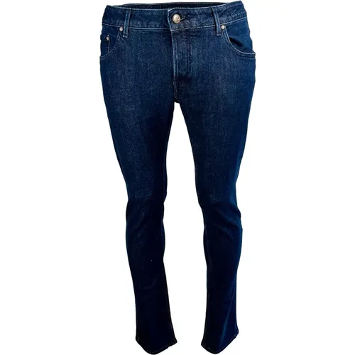 Italian Slim-fit Jeans , male, Sizes: W37 - Hand Picked - Modalova