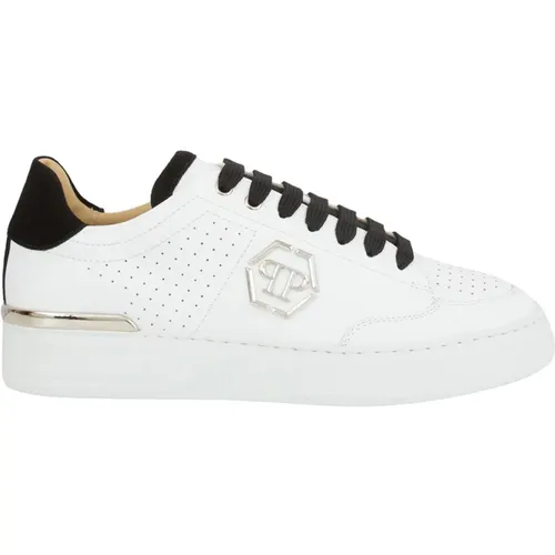 Leather Lo-Top Sneakers in , male, Sizes: 11 UK, 8 UK, 10 UK - Philipp Plein - Modalova