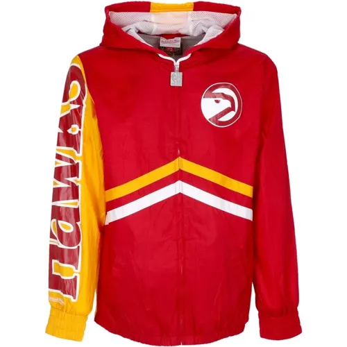 Atlanta Hawks Windbreaker Full Zip /Yellow , male, Sizes: L, XL, M, S - Mitchell & Ness - Modalova