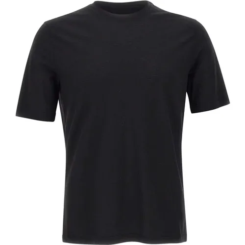 Men's Crêpe Cotton T-shirt , male, Sizes: 5XL, 2XL, XL, 4XL, M, 3XL, L - Filippo De Laurentiis - Modalova