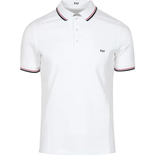 Polo-Shirt mit kontrastierender Paspel , Herren, Größe: 3XL - Fay - Modalova