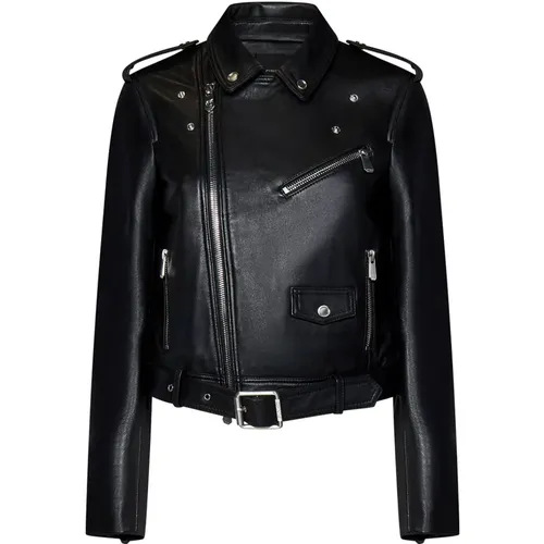 Leather Biker Jacket Aw24 , female, Sizes: XS - pinko - Modalova