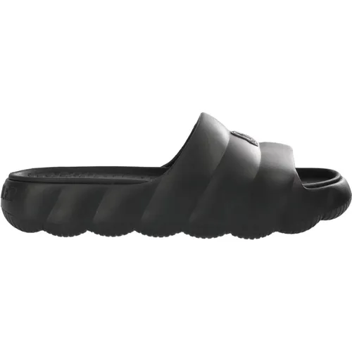 Schwarze Slipper Sandale mit Riemen , Damen, Größe: 38 EU - Moncler - Modalova