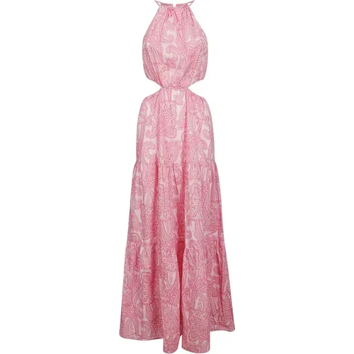 Patterned Sleeveless Long Dress with Side Openings , female, Sizes: S, M - MC2 Saint Barth - Modalova