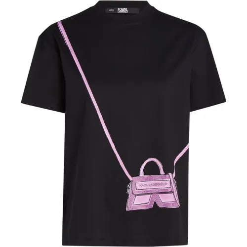 Crew Neck T-Shirt , Damen, Größe: M - Karl Lagerfeld - Modalova