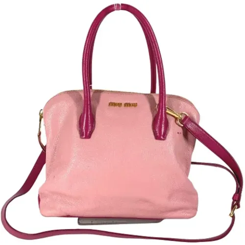 Pre-owned Leather totes , female, Sizes: ONE SIZE - Miu Miu Pre-owned - Modalova