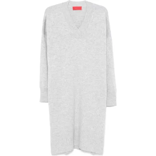 Grey Knitted Cashmere Dress , female, Sizes: S - Wild Cashmere - Modalova