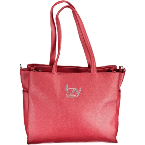 Rote Polyurethan-Handtasche mit Schultergriffen und abnehmbarem Kettenriemen - Byblos - Modalova