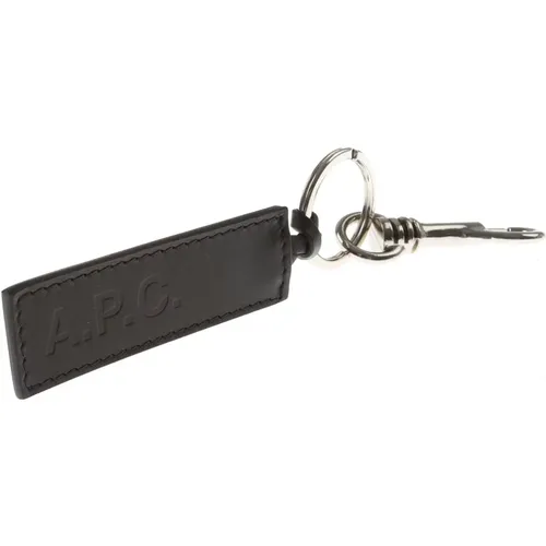 Leather Keychain with Logo Detail , male, Sizes: ONE SIZE - A.p.c. - Modalova