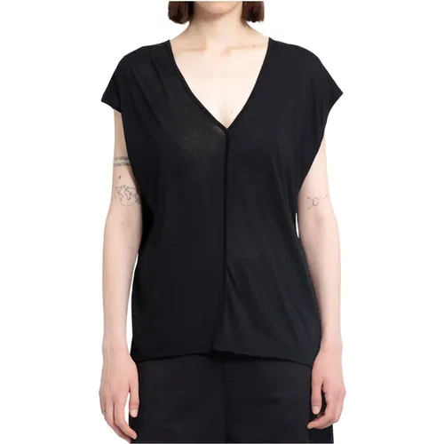 Schwarzes ärmelloses T-Shirt aus Baumwolle , Damen, Größe: M - Thom Krom - Modalova
