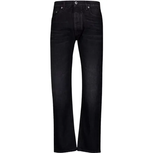 Arr Tab Logo-Patch Tapered Jeans , male, Sizes: W32, W34 - Off White - Modalova