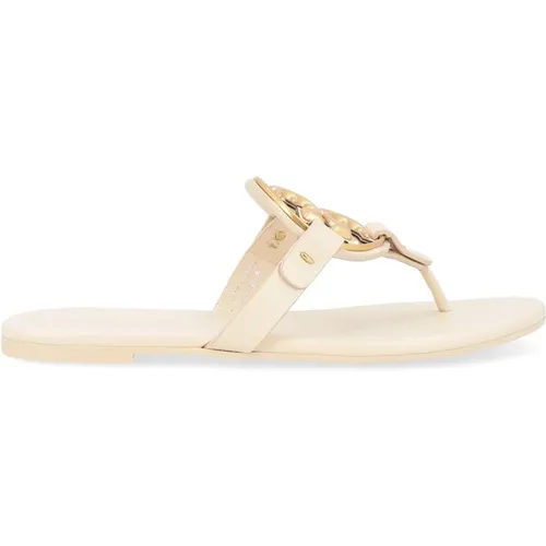 Metal Miller Soft Cream Flip Flops , Damen, Größe: 36 EU - TORY BURCH - Modalova