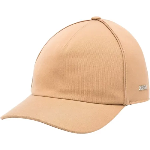 Leather Hats with Metallic Logo , male, Sizes: L, M - Z Zegna - Modalova