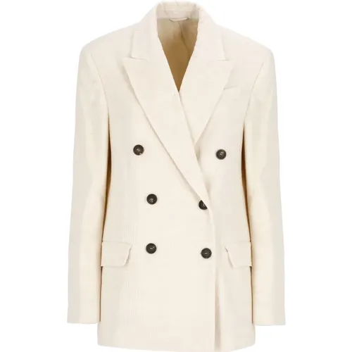 Eleganter Elfenbein Doppelreiher Blazer - BRUNELLO CUCINELLI - Modalova