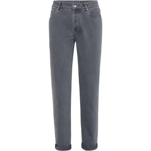 Denim Trousers with Logo Patch , male, Sizes: XL - BRUNELLO CUCINELLI - Modalova