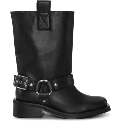 Leather Biker Boots , female, Sizes: 6 UK - Ganni - Modalova