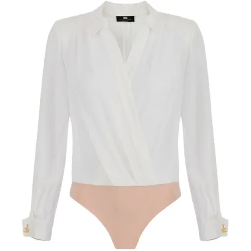 Elegante Weiße Bluse Cb00341E2 360 , Damen, Größe: XL - Elisabetta Franchi - Modalova
