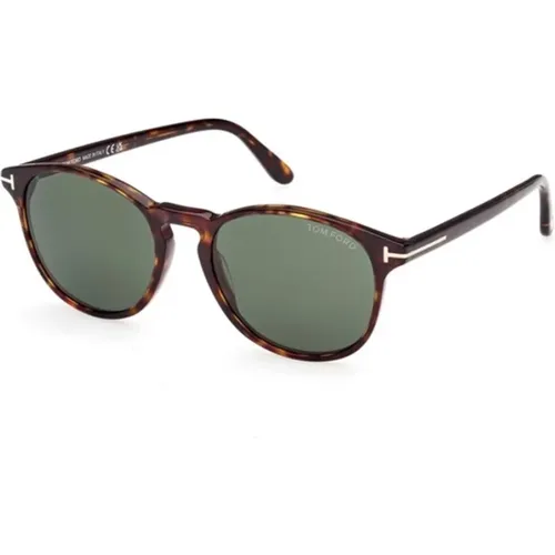 Grüne Linse Dunkles Havana Sonnenbrille , unisex, Größe: 50 MM - Tom Ford - Modalova