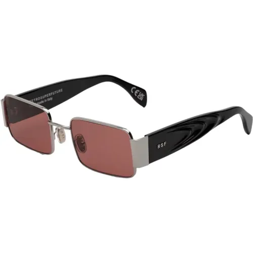 Bordeaux Sunglasses Rectangular Silver Glossy , unisex, Sizes: 53 MM - Retrosuperfuture - Modalova